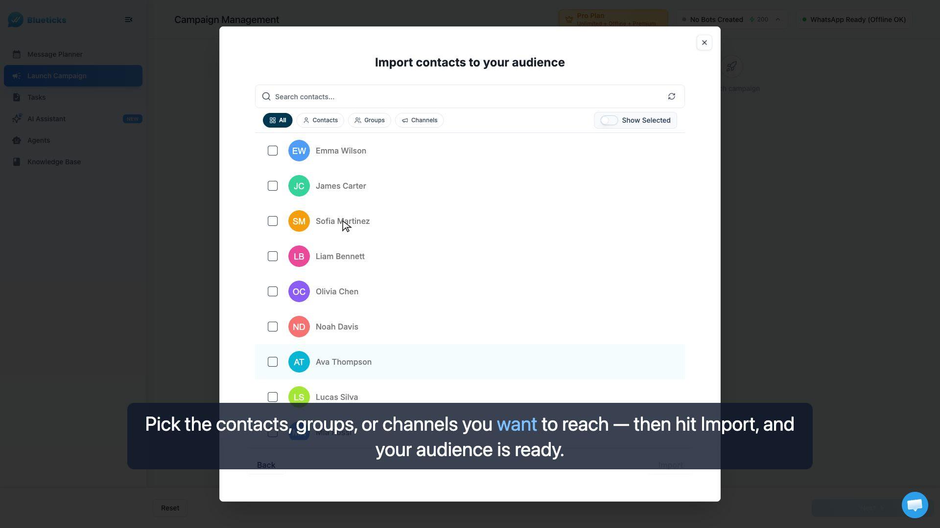 Import contacts straight from WhatsApp