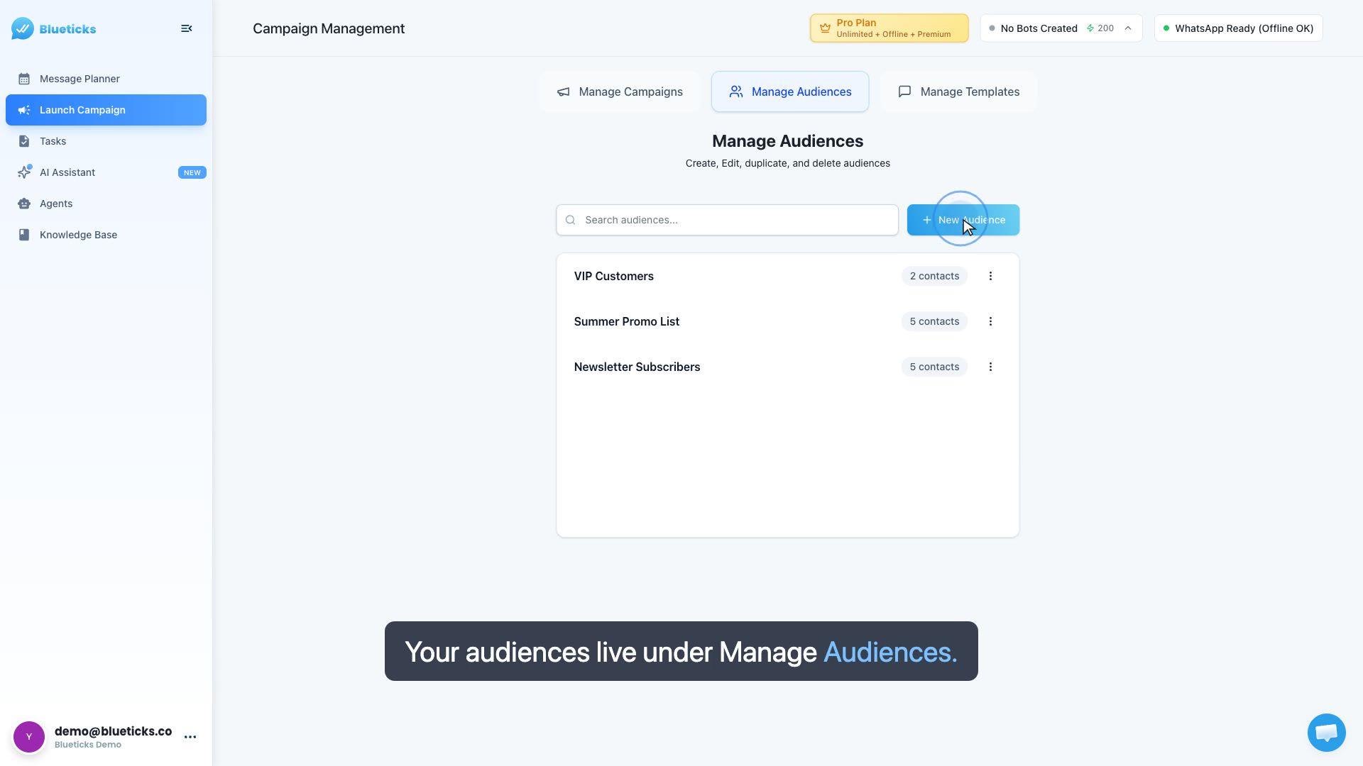 Manage audiences & import contacts