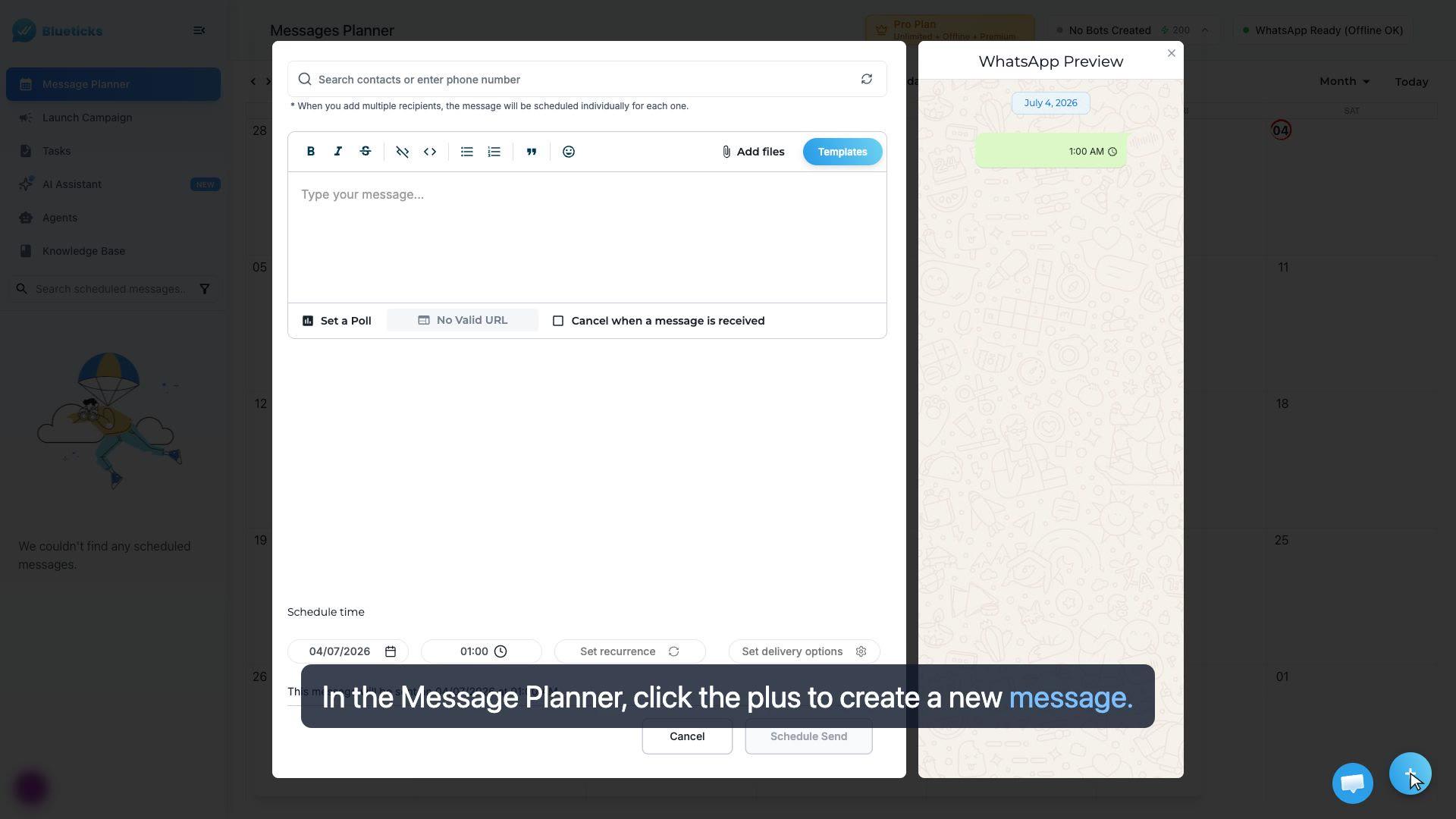 Schedule a WhatsApp message