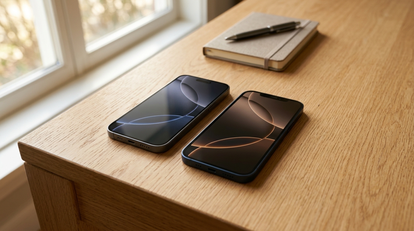 hero two phones desk