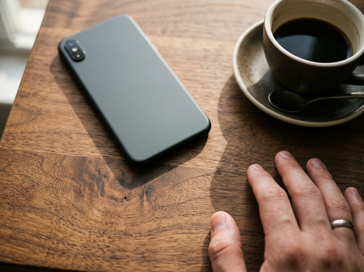 phone face down morning